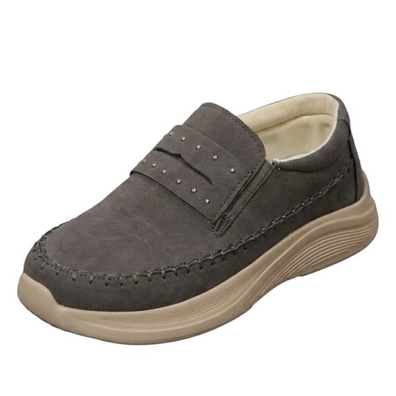 SACFOF Women's Suede Platform Loafers - Slip-On Wedge Moccasin with Comfortable Non-Slip Rocker Sole for Business, Casual, Daily Wear