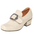 thumbnail image 1 of SACFOF Women's Vintage Block Heel Pumps Square Toe Loafers Medieval Victorian Gothic Ornate Buckle Historical Costume Shoes Halloween Dress Shoes, 1 of 5