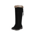 thumbnail image 1 of SACFOF Women's Winter Over The Knee Boots Fur Lined Thigh High Low Heel Faux Suede Combat Boots Riding Winter Snow Boots, 1 of 6