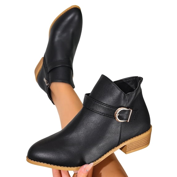 SACFOF Womens Chelsea Boots Ankle Boots Side Zippers Low Heel Dress Short Boots for Ladies