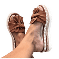 thumbnail image 1 of SACFOF Womens Espadrilles Slip on Wedge Sandals Casual Slides Bow Tie Platform Open Toe Summer Dressy Mules Shoes, 1 of 4