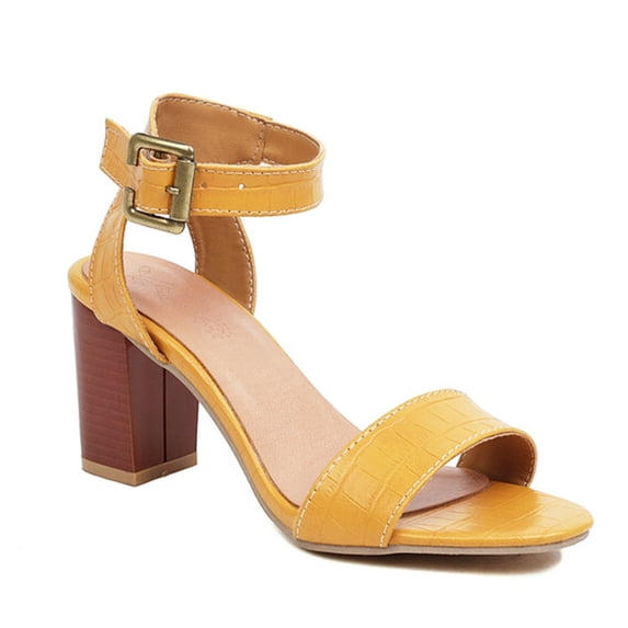 SACFOF Womens Heeled Sandals Shoes – 2.95 Inch Chunky Block Heeled Sandals | Clear Sandals, Open Toe Dressy Short Heels with Ankle Strap for Wedding, Prom & Party