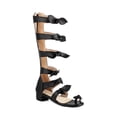 thumbnail image 1 of SACFOF Womens Knee High Gladiator Dressy Sandals Bow Open Toe Summer Roman Outdoor Boots Back Zipper Low Heel Sandals, 1 of 6
