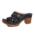 thumbnail image 1 of SACFOF Womens Open Toe Sandals Summer Casual Non Slip Slippers Orthopedic Chunky Low Heels Open Toe Casual Summer Dressy Walking Beach Slippers Hollow Out Shoes, 1 of 6