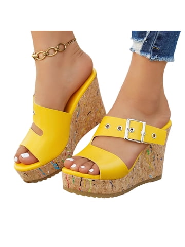 Wedges in Womens Shoes | Yellow - Walmart.com