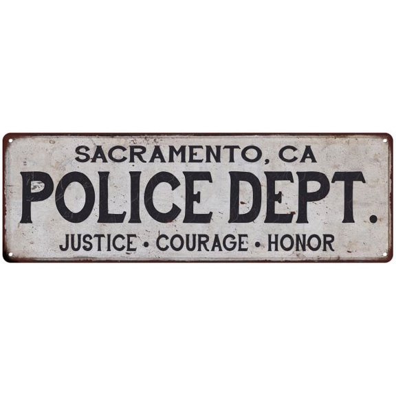 SACRAMENTO, CA POLICE DEPT. Home Decor Metal Sign Gift 6x18 206180012026