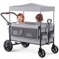 thumbnail image 1 of SACVON All-Terrain Stroller Wagon for Toddlers with Canopy, Parent Organizer, Adjustable Handlebar, 2 Cup Holders, 1 of 11