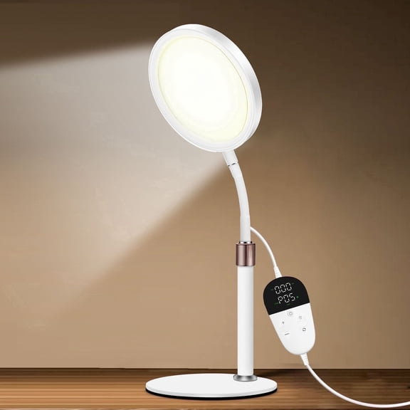 Shomterade UV-Free Light Therapy Lamp, 10000 Lux Stepless Dimmable, 3 Colors & 9 Brightness Levels for Home