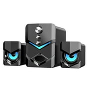 SADA D-222 Computer Speaker with Subwoofer USB-Powered 2.1 Stereo Multimedia Speakers with LED Light 3.5mm Audio Input for PC Laptop