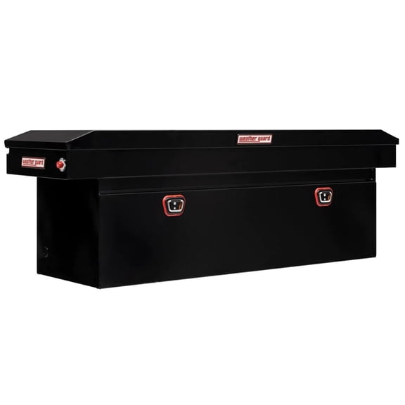 Weather Guard Saddle Truck Tool Box Steel Full Deep Gloss Black