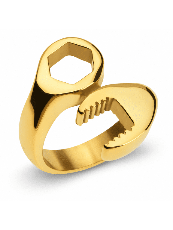 Men's Wrench and Nut Ring, Stainless Steel Mechanical Ring, US Sizes 7-13, Birthday Gift for Him