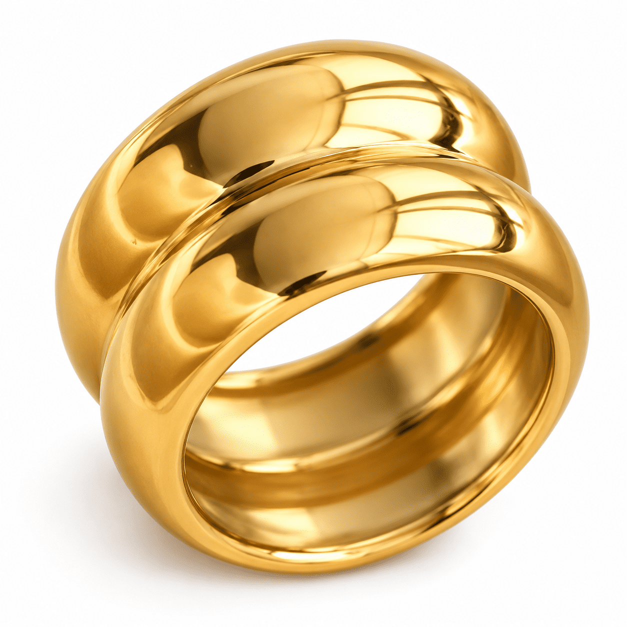 Wide Looking Rings SADELU Women’s Wide Band Ring, Stainless Steel Minimalist Dome Ring, US ...