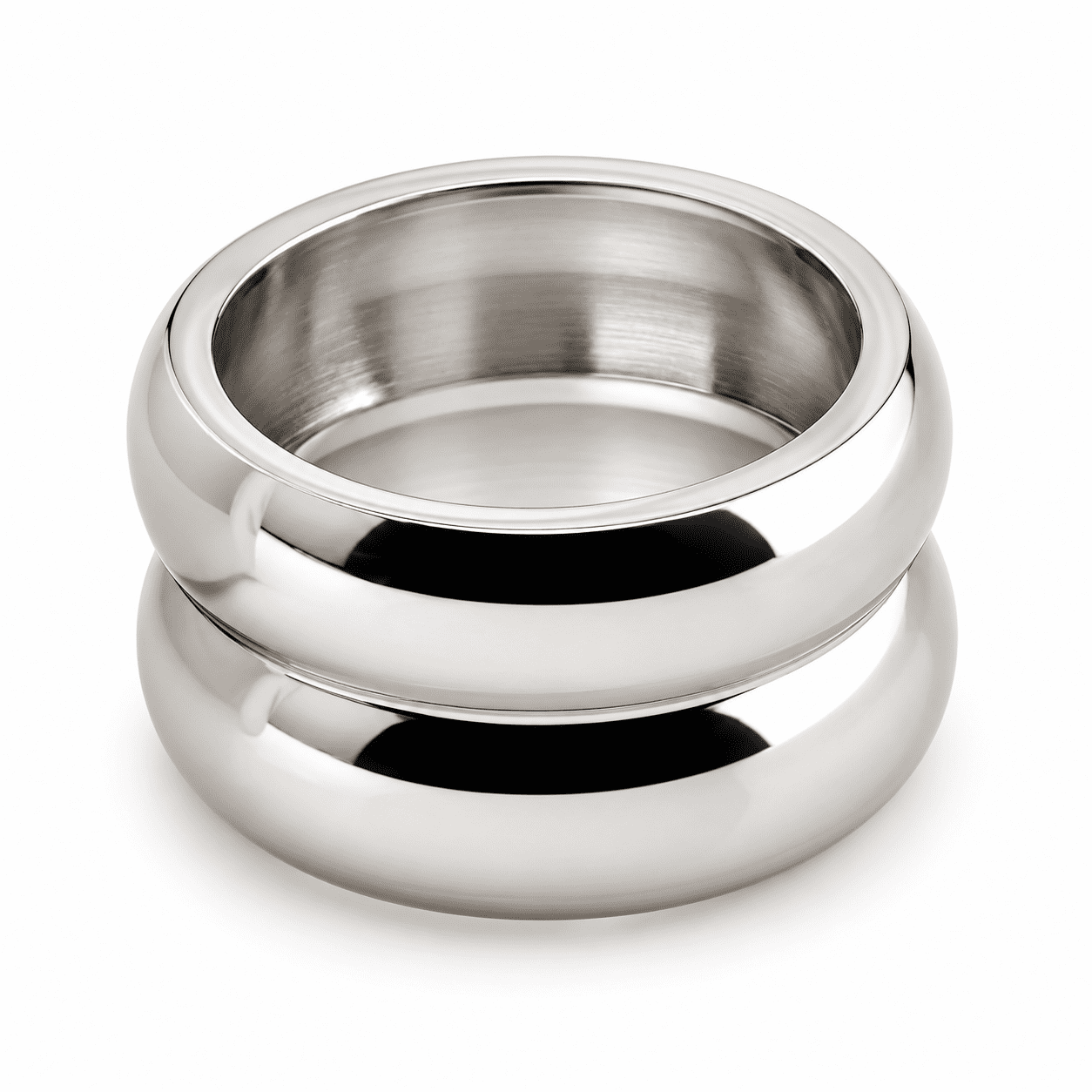 Wide Looking Rings SADELU Women’s Wide Band Ring, Stainless Steel Minimalist Dome Ring, US ...