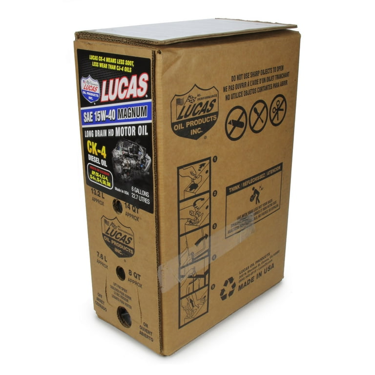 Lucas Oil Synthetic SAE 15W40 CK-4 Oil - 6 Gallon Bag In Box Lucas Oil Synthetic SAE 15W40 CK-4 Oil - 6 Gallon Bag In Box