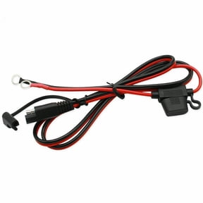 SAE 2-Pin Quick Disconnect to Ring Terminal Harness, 16AWG SAE Extension Cable with 10A Fuse