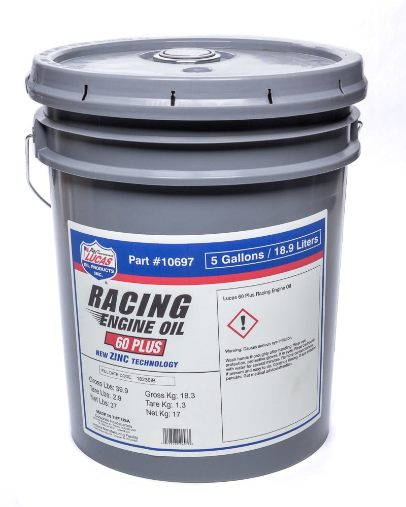 Lucas 60 Plus Racing Only Oil - 5 Gallon Pail Lucas 60 Plus Racing Only Oil - 5 Gallon Pail