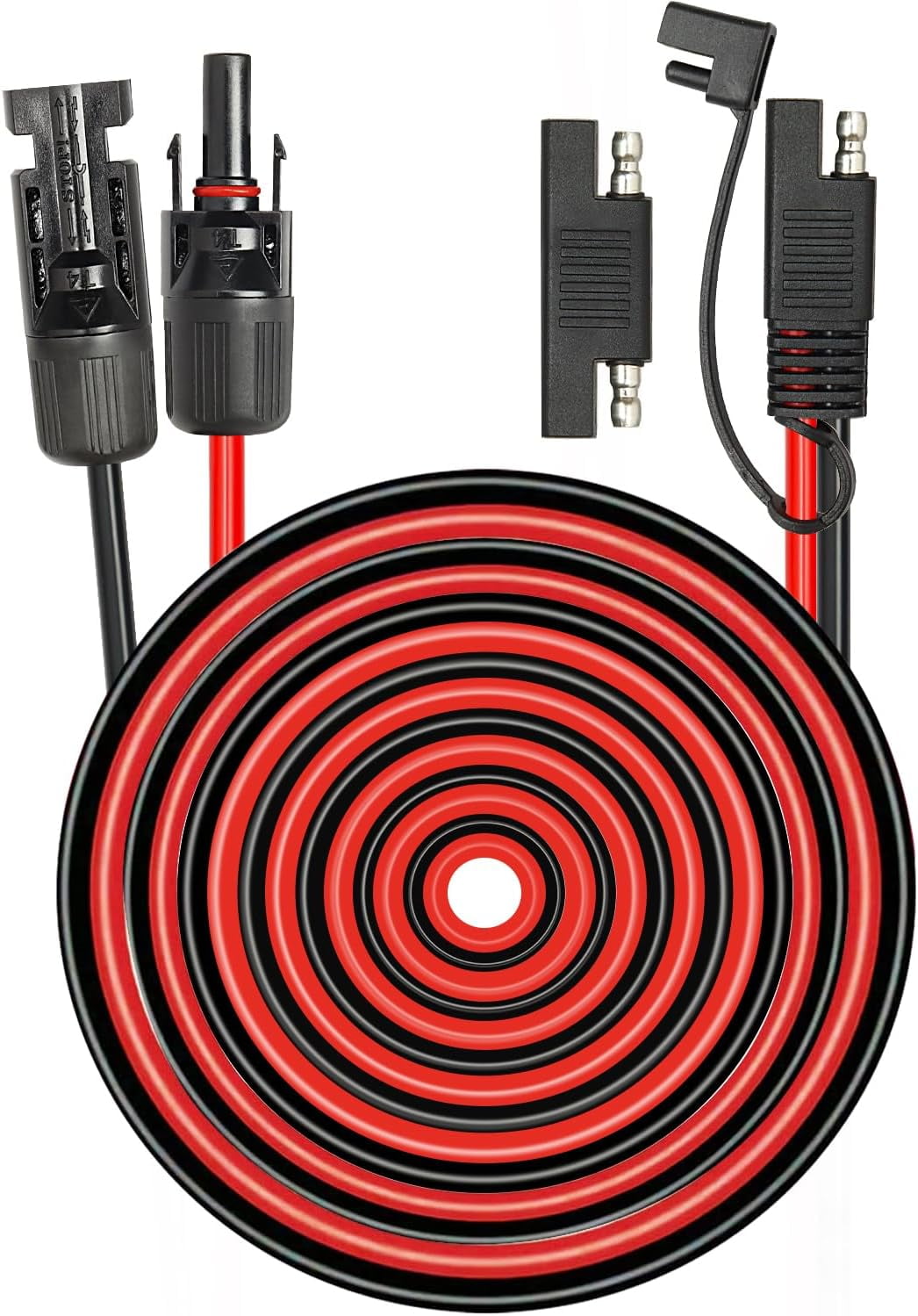 IGreely 10 Gauge SAE Splitter Extension Cable With Polarity Reverse Adapter & 30A Fuse - For Solar Panels, RVs, Power Stations