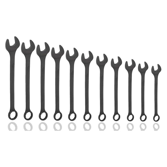 SAE Black-Oxide Jumbo Combo Wrench Set with Carrying Pouch, 1-5/16 to 2-Inch, 10-Piece