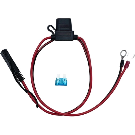 SAE Connector Battery Charging Cable 60cm, Copper SAE to Ring Terminal Battery Connector with PVC Insulation for Motorbike Motorcycle Car 12V Battery Charger