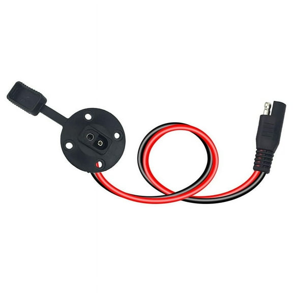 SAE Connector - SAE Power Socket Sidewall Port, Solar Weatherproof SAE Quick Connect Solar Panel Mount, 12AWG SAE Cable for Solar Generator Battery Charger