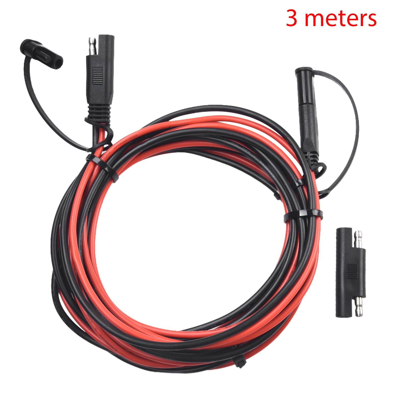 SAE Extension Cable 12AWG 3.3 Ft. Automotive DC Power Cord For Solar Panels Cars Rvs Trucks Boats With Dust Cap Sa1142727g