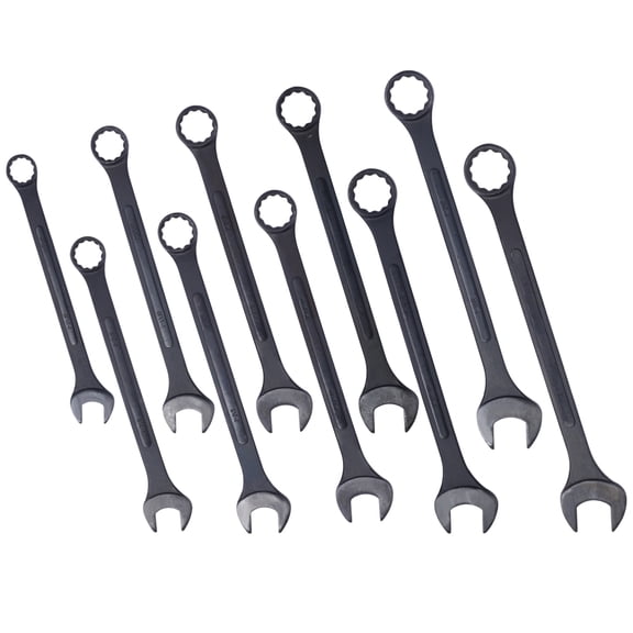 SAE Jumbo Combination Wrench Set Extra Large,10 PC SAE Black-Oxide Jumbo Combo Wrench Set 1-5/16" - 2" with pouch