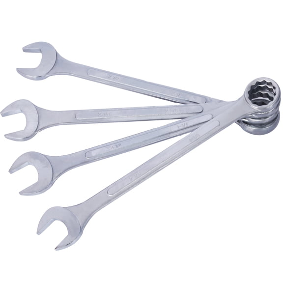 SAE Jumbo Combination Wrench Set Extra Large, 4 Piece ,storage bag included plated,
