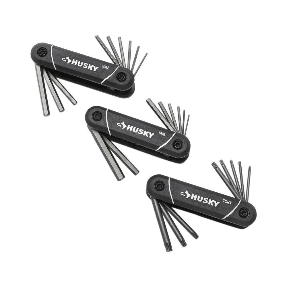 SAE/Metric Folding Hex Key Set With Bonus Torx Set (3-Piece)