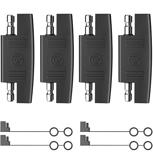 SAE Polarity Reverse Adapter(4 Pack), Thicker Tinned 2 Pin SAE Connector for SAE Extension Cable, SAE Plug Battery Maintainer, SAE Adapter for Automotive,Motorcycle,Solar Panel,Travel Trailer