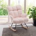 thumbnail image 1 of SAETSFEG Nursery Rocking Chair Teddy, High Backrest, Comfortable Stylish with Padded Seat for Living Rooms, Bedrooms, Offices, Pink, 1 of 8