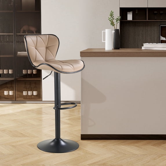 SAETSFEG Bar Stools, Adjustable Swivel Bar Stool with Backrest, Modern Counter Height Island Chairs for Kitchen Island, Dining Room, Oatmeal