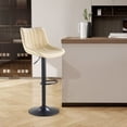 thumbnail image 1 of SAETSFEG Bar Stools, Adjustable Swivel Counter Height Bar Stool with Footrest, Modern PU Leather Bar Chairs for Kitchen Island, Dining Room, Beige, 1 of 7