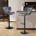 thumbnail image 1 of SAETSFEG Bar Stools Set of 2, Adjustable Swivel Bar Stool with Backrest, Modern Counter Height Island Chairs for Kitchen Island, Dining Room, Darkgrey, 1 of 7
