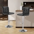 thumbnail image 1 of SAETSFEG Bar Stools Set of 2, Thickened Seat Cushion Adjustable Swivel Bar Stool with Backrest, Counter Height PU Leather Bar Chairs for Kitchen Island, Dining Room, Black-A, 1 of 7
