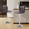 thumbnail image 1 of SAETSFEG Bar Stools Set of 2, Thickened Seat Cushion Adjustable Swivel Bar Stool with Backrest, Counter Height PU Leather Bar Chairs for Kitchen Island, Dining Room, Darkbrown, 1 of 7