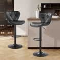 thumbnail image 1 of SAETSFEG Bar Stools Set of 2, Adjustable Swivel Bar Stool with Backrest, Modern Counter Height Island Chairs for Kitchen Island, Dining Room, Black, 1 of 7