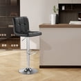 thumbnail image 1 of SAETSFEG Bar Stools, Thickened Seat Cushion Adjustable Swivel Bar Stool with Backrest, Counter Height PU Leather Bar Chairs for Kitchen Island, Dining Room, Black, 1 of 7