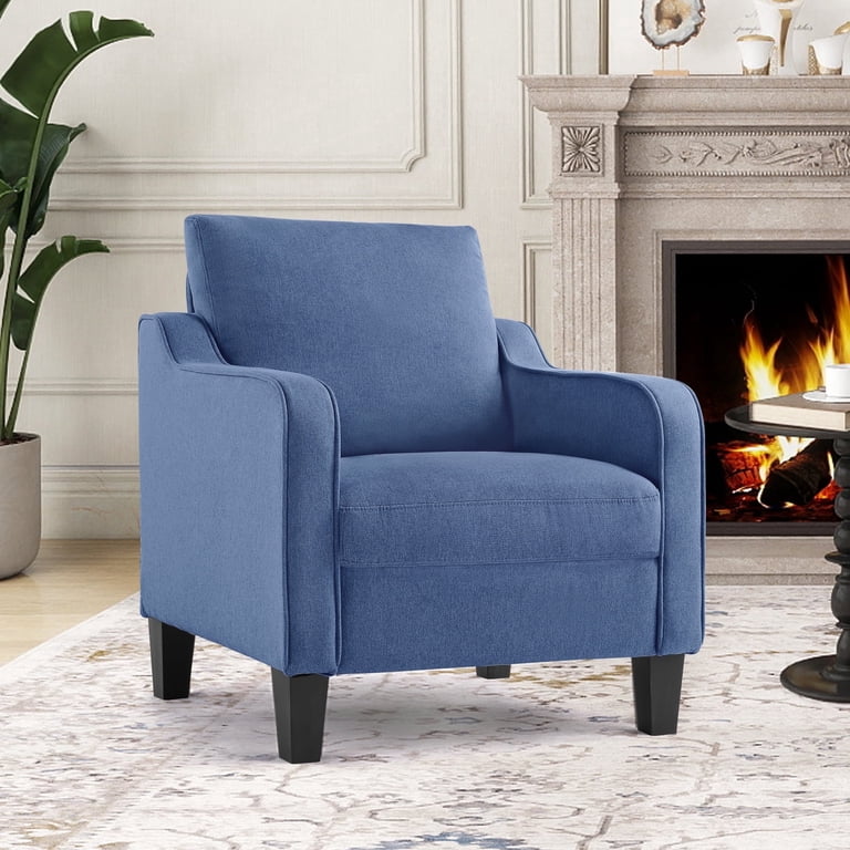 SAETSFEG Mid-Century Accent Chairs, Linen Modern Upholstered Living ...