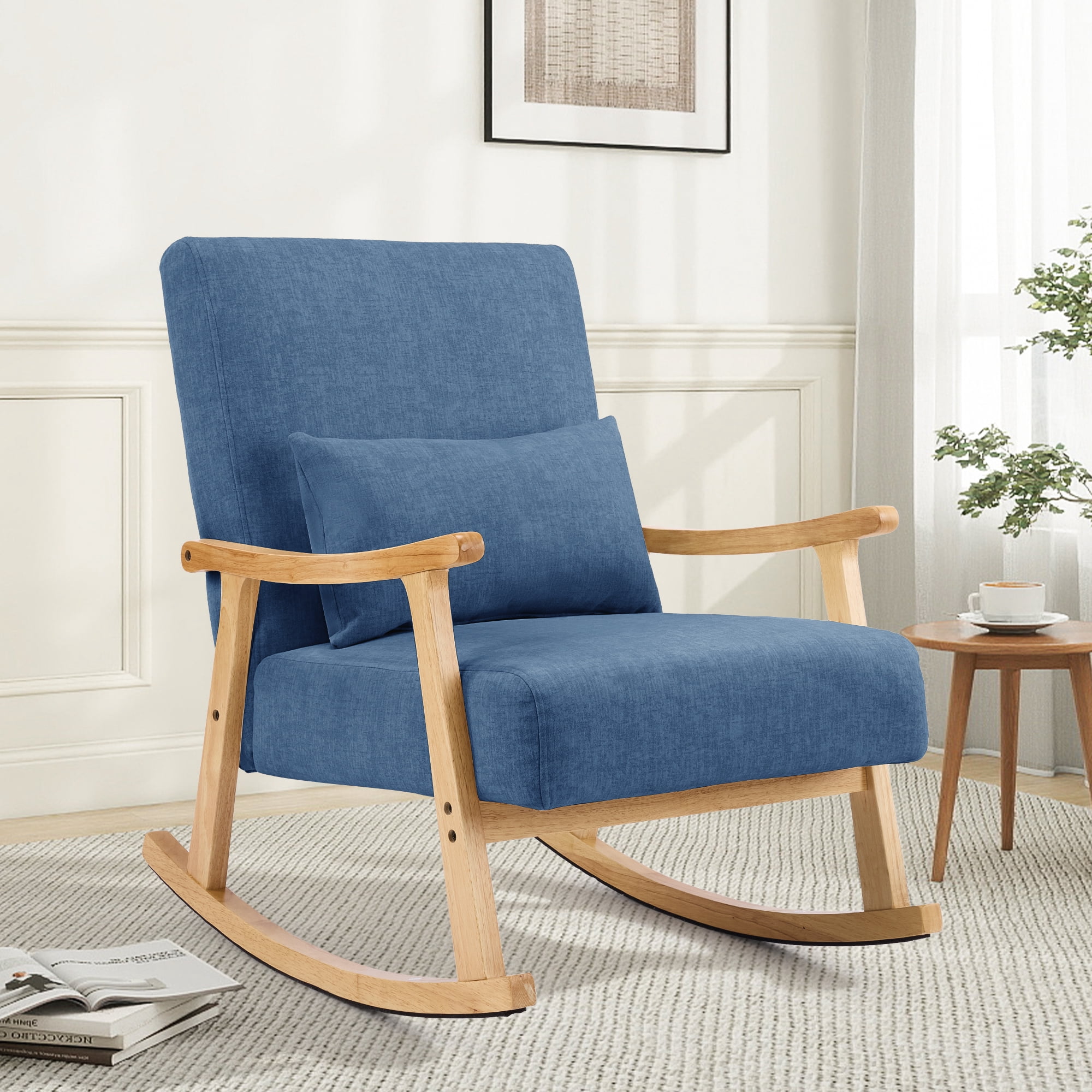 SAETSFEG Rocking Chair Modern Upholstered Glider Rocker Chairs with ...