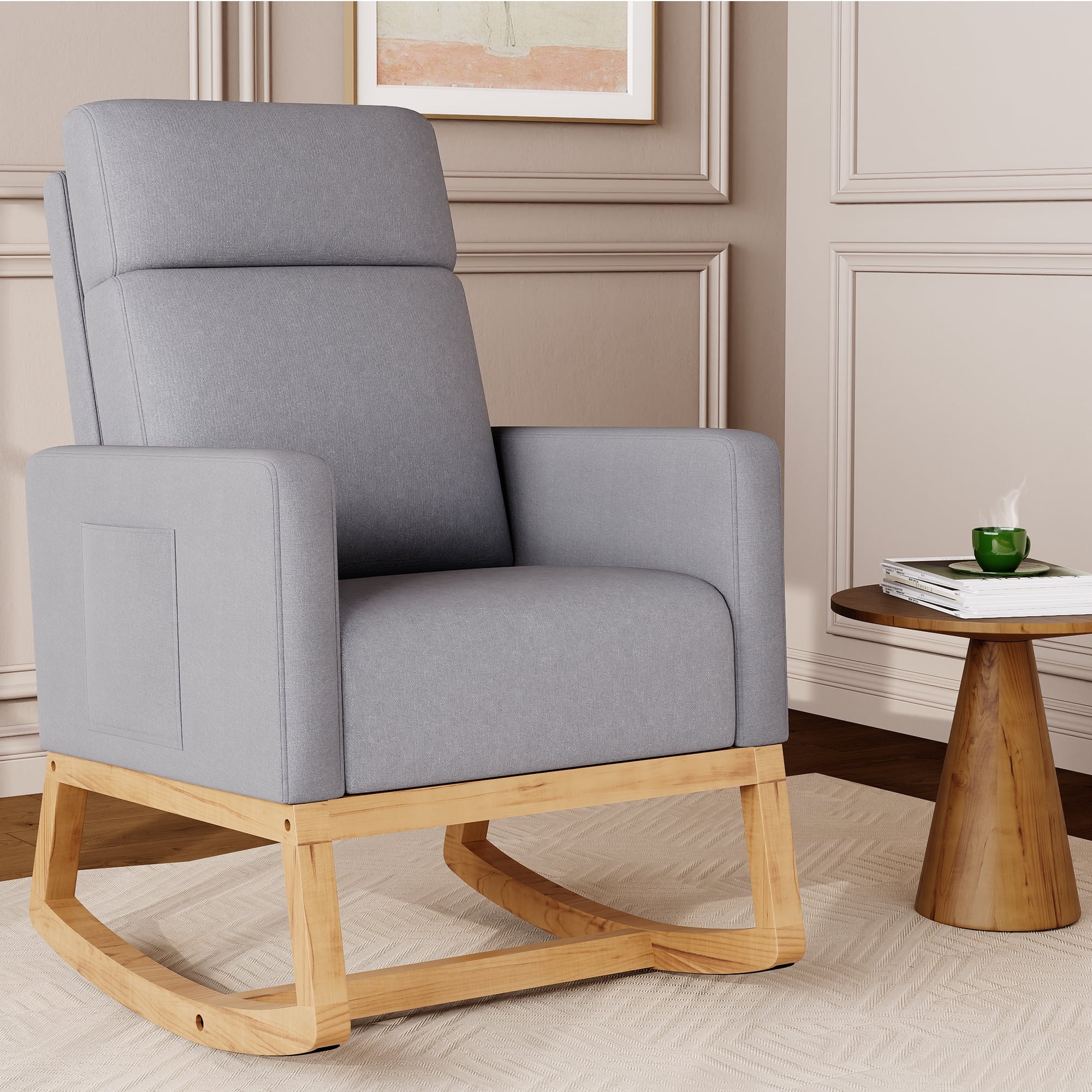 Grey Aldi Nursing Chair Reviews Modern Wingback Rocking Glider