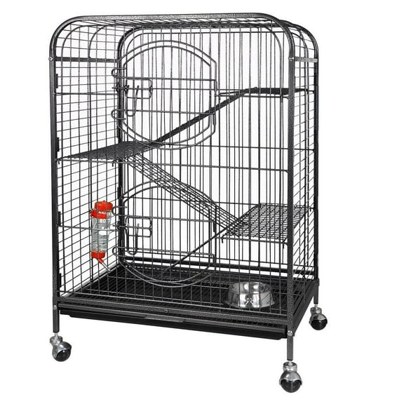 SAEWUD 36" Small Animal Cage with Pull-Out Tray and Dual Doors, Portable Indoor Habitat for Ferrets, Rats, Guinea Pigs, Rabbits, and Other Small Pets