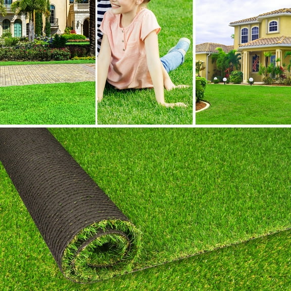 SAEWUD 6ft Artificial Grass Mat - Synthetic Landscape Fake Lawn Turf for Garden, Pet, and Dog Play Area - Durable and Realistic Outdoor Flooring