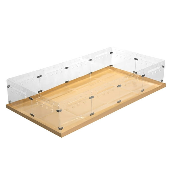 SAEWUD Acrylic Guinea Pig Cage 4x2ft DIY Expandable Small Animal Habitat Fence  Large Transparent Pet Playpen for Indoor Use, Rabbit, Bunny, Hamster