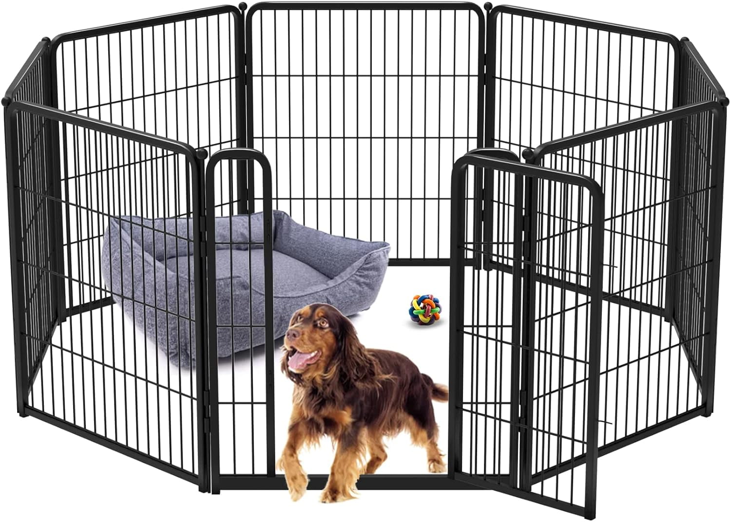 View of SAEWUD Dog Playpen for Indoor Use - Stress-Free and Safe Play, Heavy ...