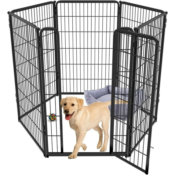 SAEWUD Dog Playpen for Indoor Use - Stress-Free and Safe Play, Heavy Duty Dog Pen for Puppies and Small Dogs, Ideal for Home & Apartment Spaces.45"H (Black)06 Panels
