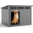 thumbnail image 1 of SAEWUD Weatherproof Dog House for Medium to Large Dogs, Indoor & Outdoor Use, Spacious Interior with Removable Floor, Durable Roof Shelter for All Seasons (Gray, Large (42.87 * 32.95 * 31.61'')), 1 of 12