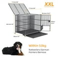 thumbnail image 1 of SAEWUD XXL Heavy Duty Dog Cage, Strong Metal Crate Kennel Playpen with Lockable Wheels & Removable Tray, Indoor Outdoor Use, 38/42/46 Inch for Large Dogs, 1 of 14