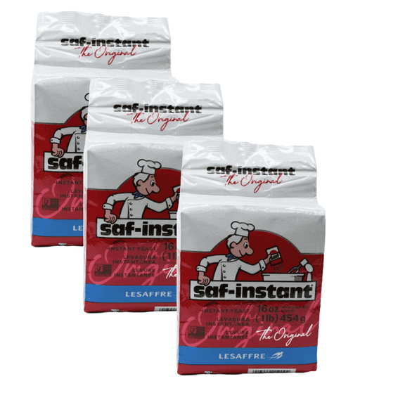 SAF Instant Yeast, 1 Pound Pouch, 16 Ounce (Pack of 3)