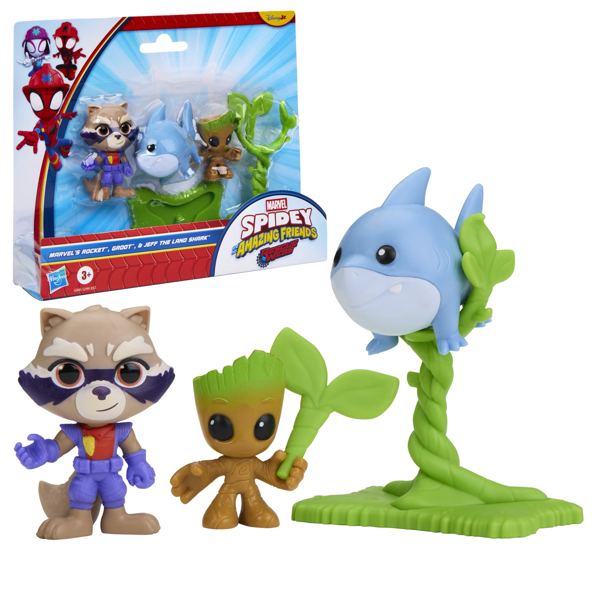 Marvel Spidey and his Amazing Friends Marvel’s Rocket, Groot, and Jeff The Land Shark