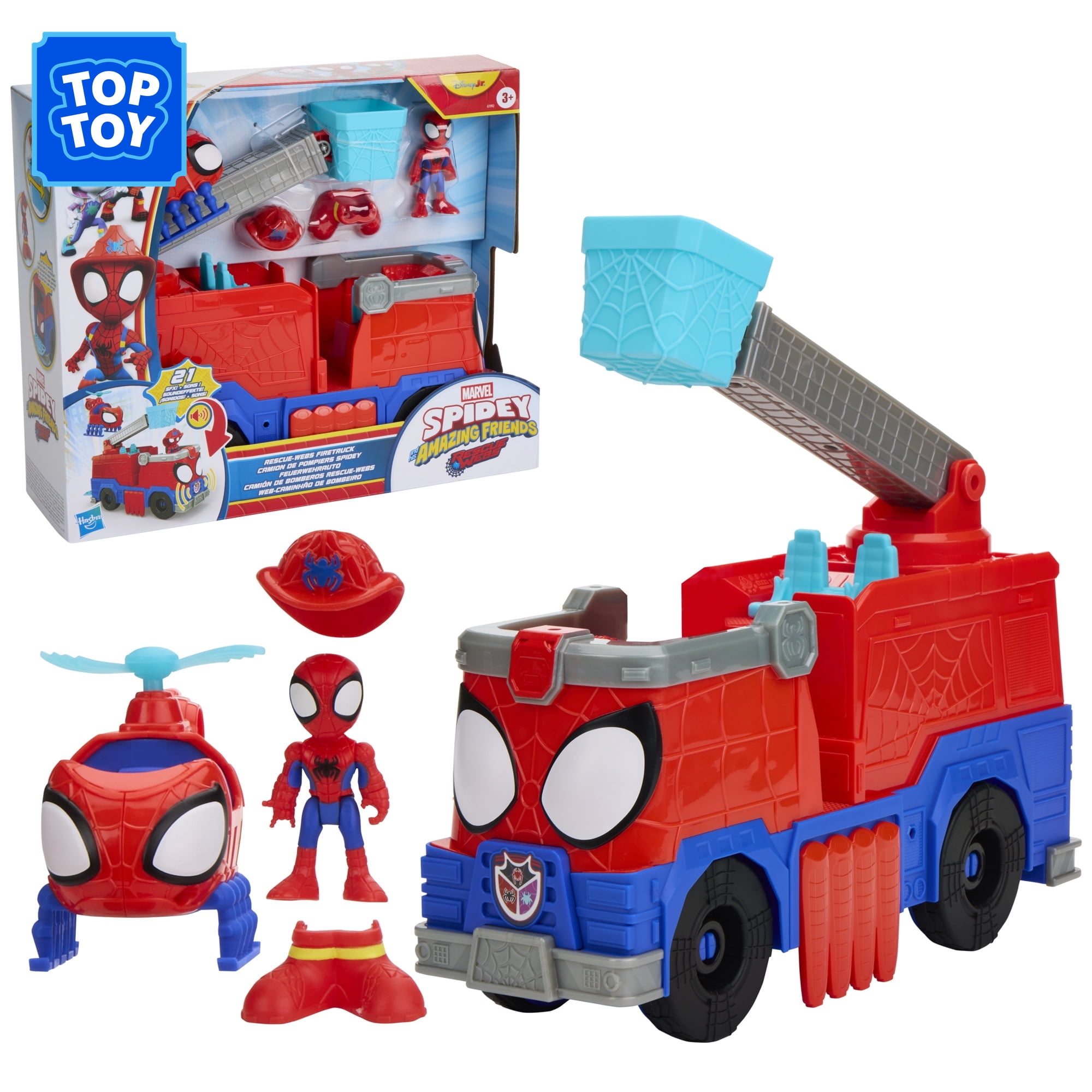 Marvel Spidey and his Amazing Friends Rescue-Webs Firetruck, Ages 3 and up